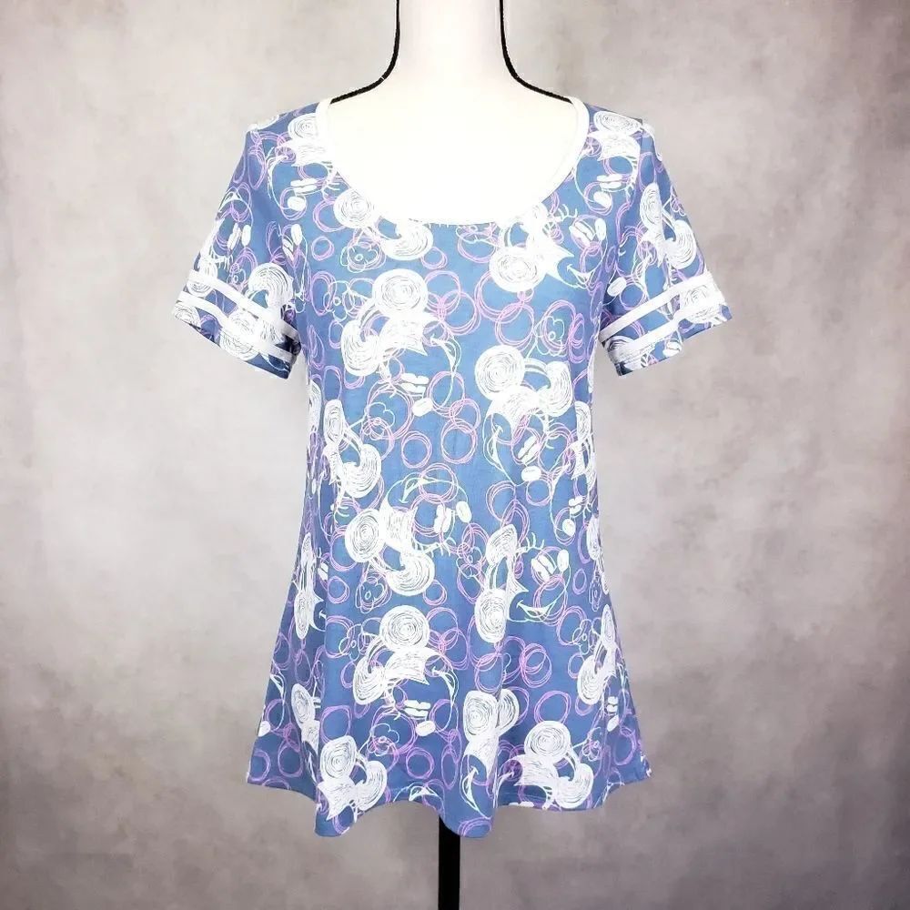 Lularoe blue purple Disney Mickey classic tee XS